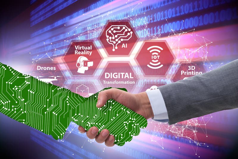 Digital omvandling med handskakning royaltyfri bild