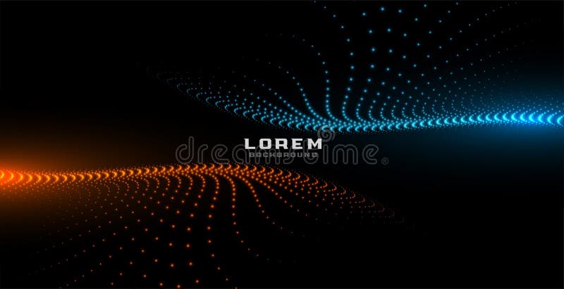 Digital particles orange and blue glowing background vector illustration Digital particles orange and blue glowing background vector illustration