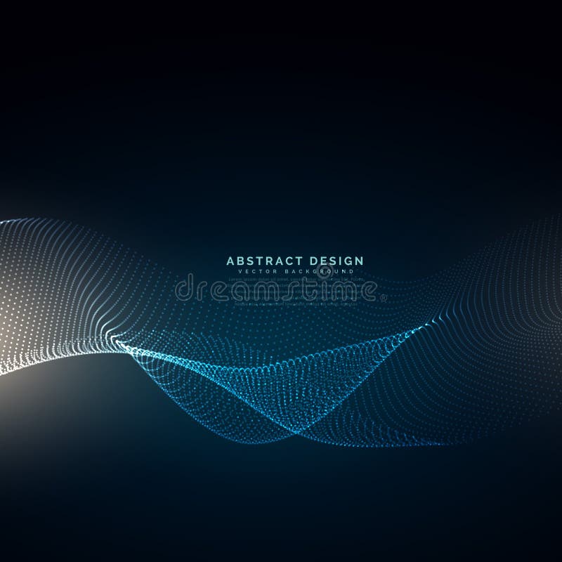 Digital particles wave mesh technology background royalty free illustration