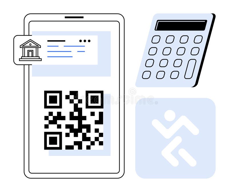digital-payment-with-qr-code-and-calculator-for-financial-transactions