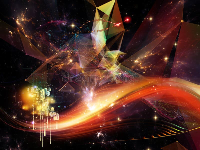 Digital Perspectives of Virtual World stock illustration