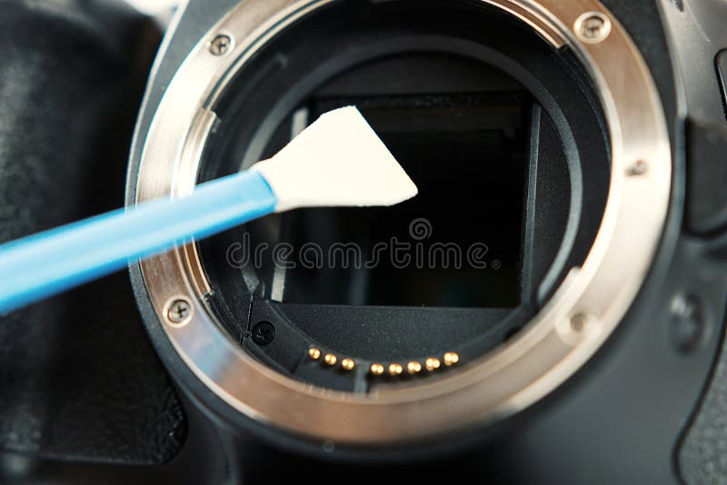 Cleaning Dirty Camera Sensor. Digital Photo Camera with Cleaning Stock Image Image of clean