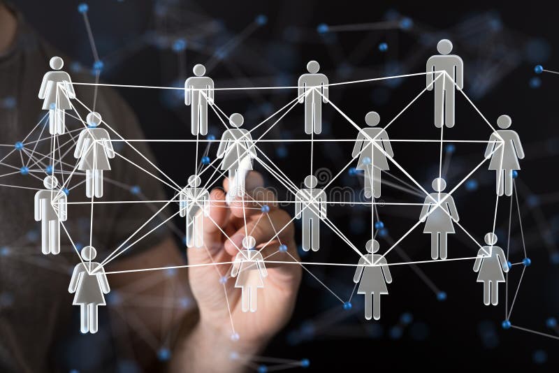 Abstract Technology Group and Network Stock Image Image of conceptual