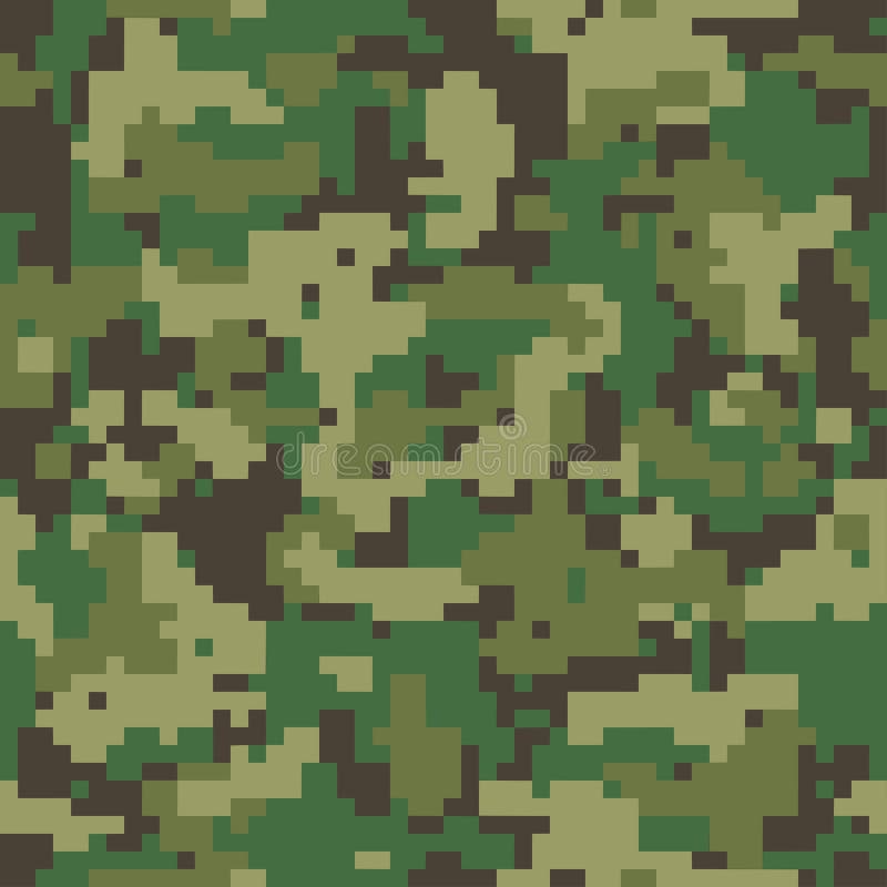 Digital camouflage seamless pattern. Green color military camo. Vector:  Graphic #104233925