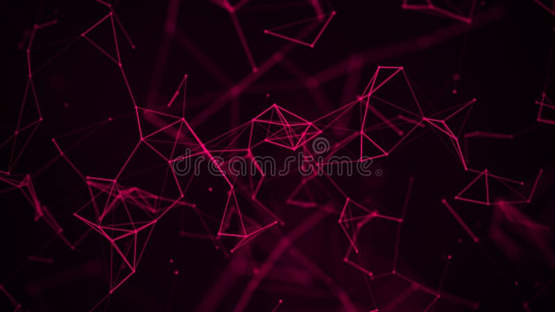 Digital plexus of glowing lines and dots. Abstract background. 3D rendering royalty free illustration