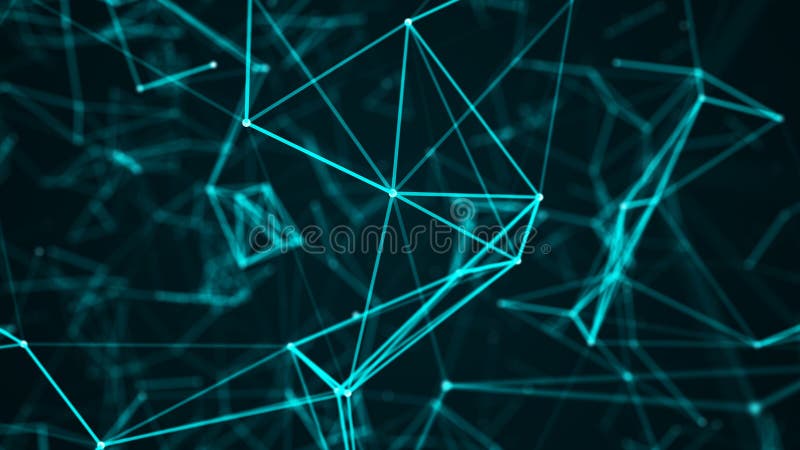 Digital plexus of glowing lines and dots. Abstract background. 3D rendering. Network or connection. 3d rendering royalty free illustration
