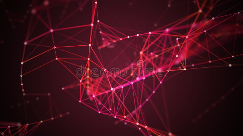 Digital plexus of glowing lines and dots. Abstract background. 3D rendering. Network or connection. 3d rendering royalty free illustration