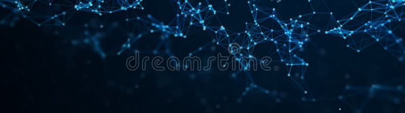Digital plexus of glowing lines and dots. Abstract background. 3D rendering. Network or connection. 3d rendering stock illustration