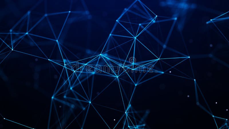 Digital plexus of glowing lines and dots. Abstract background. 3D rendering. Network or connection. 3d rendering vector illustration