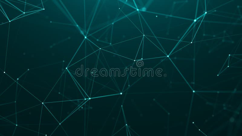 Digital plexus of glowing lines and dots. Abstract background. 3D rendering. Network or connection. 3d rendering stock illustration