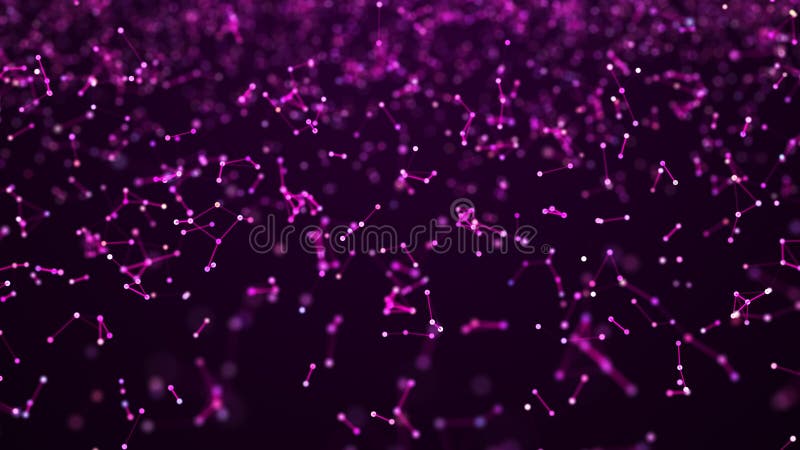 Digital plexus of glowing lines and dots. Abstract background. 3D rendering. Network or connection. 3d rendering stock illustration