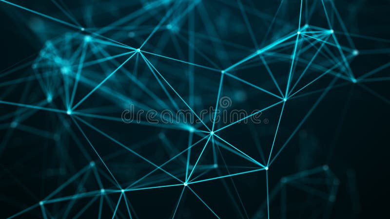 Digital plexus of glowing lines and dots. Abstract background. 3D rendering. Network or connection. vector illustration.