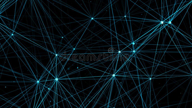 Digital plexus of glowing lines and dots. Abstract background. 3D rendering. Network vector illustration