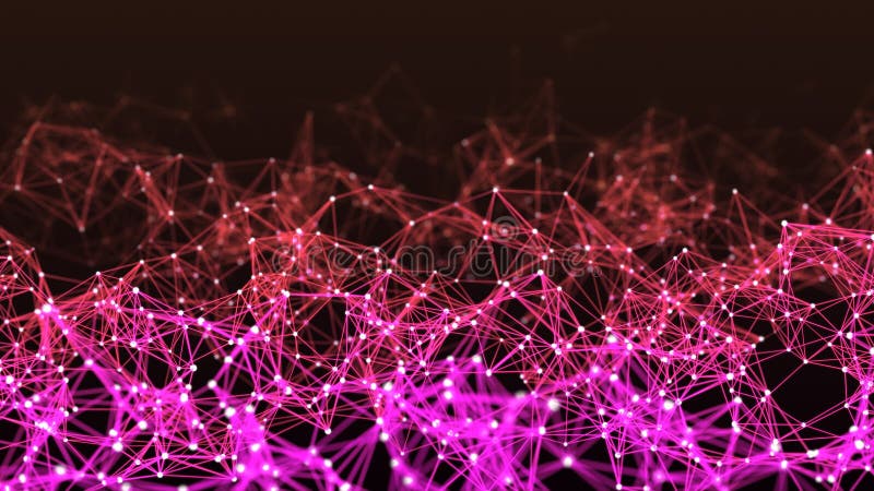 Digital plexus of glowing lines and dots. Abstract background. 3D rendering. Network royalty free illustration