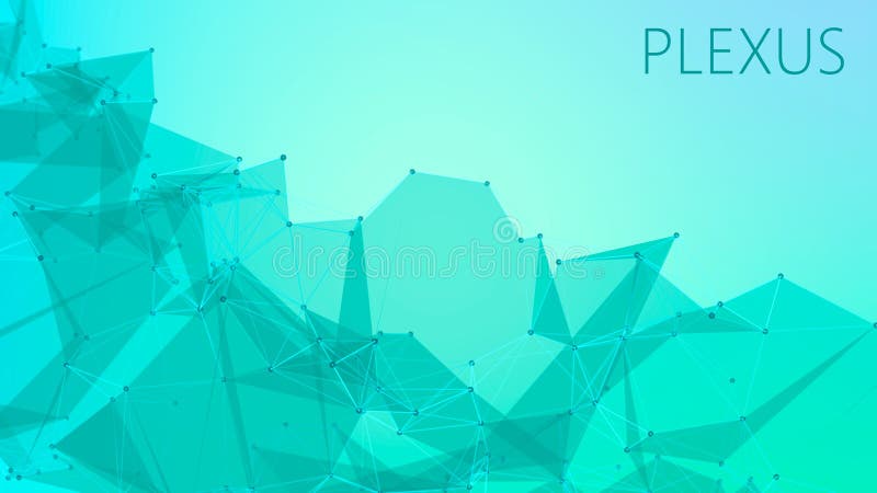 Digital plexus of glowing lines and dots. Abstract gradient background. Network. 3D rendering royalty free illustration