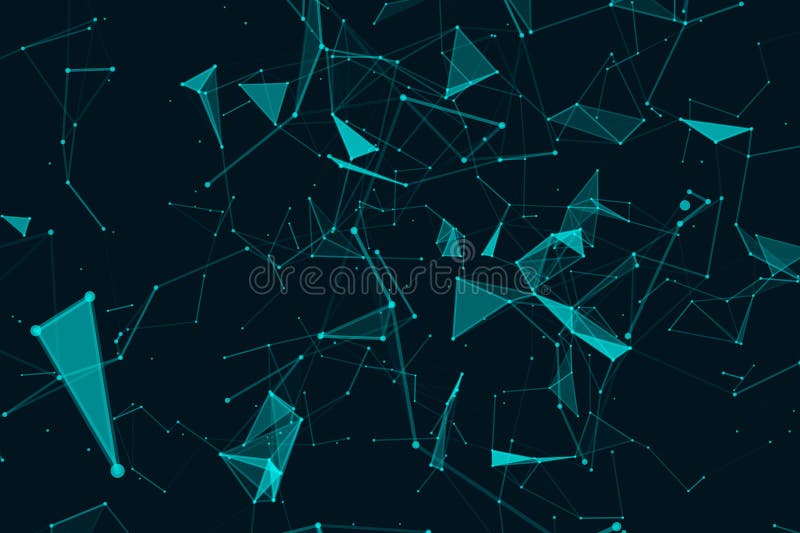 Digital plexus of glowing lines and dots. Futuristic digital background for Science and technology. stock illustration