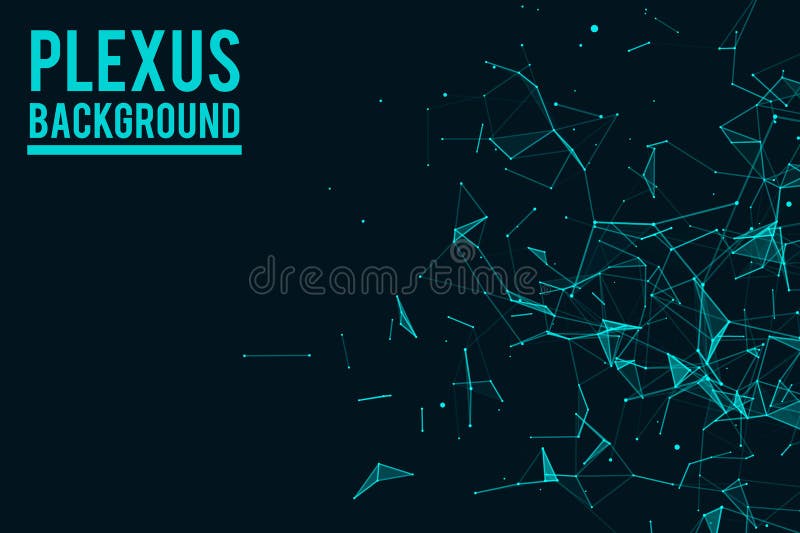 Digital plexus of glowing lines and dots. Futuristic digital background for Science and technology. stock illustration