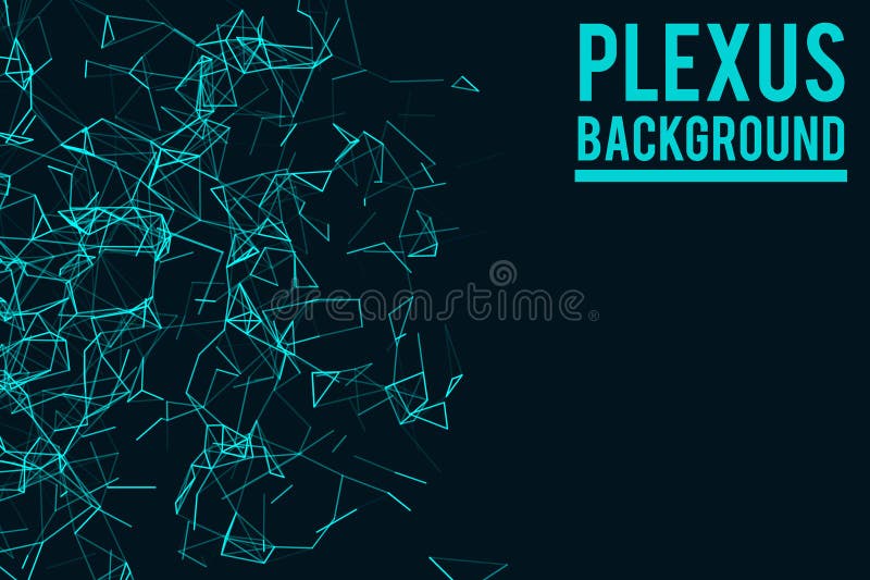 Digital plexus of glowing lines and dots. Futuristic digital background for Science and technology. stock illustration