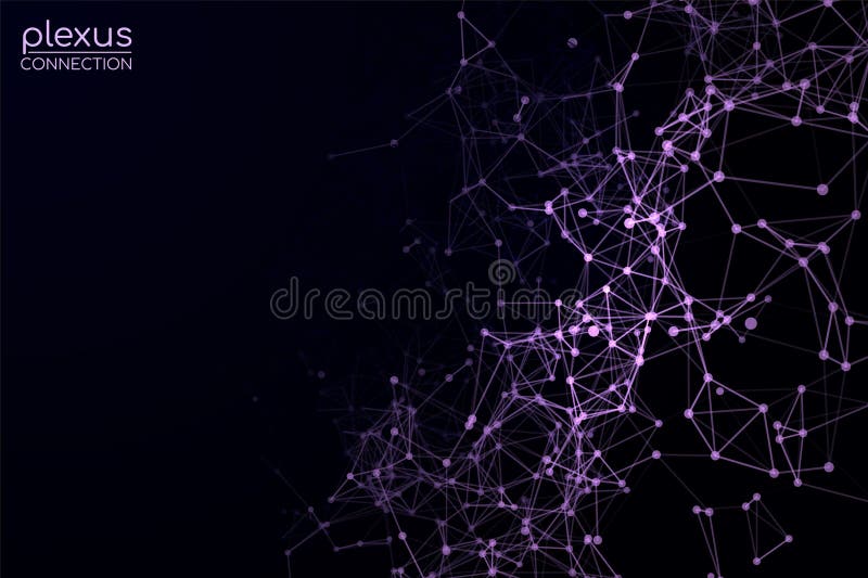 Digital plexus of glowing lines and dots. Futuristic digital background for Science and technology vector illustration