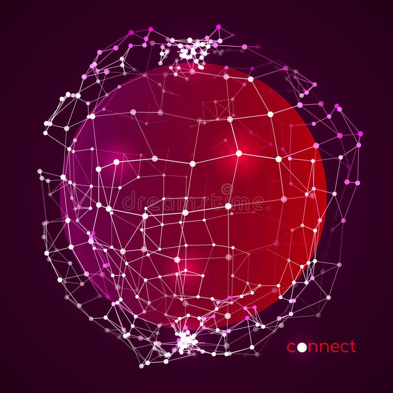 Digital plexus of glowing lines and dots. Futuristic digital background for Science and technology vector illustration