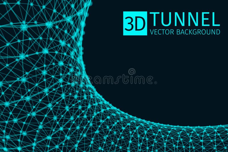 Digital plexus of glowing lines and dots. Futuristic digital background for Science and technology stock illustration
