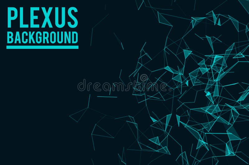 Digital plexus of glowing lines and dots. Futuristic digital background for Science and technology. stock illustration