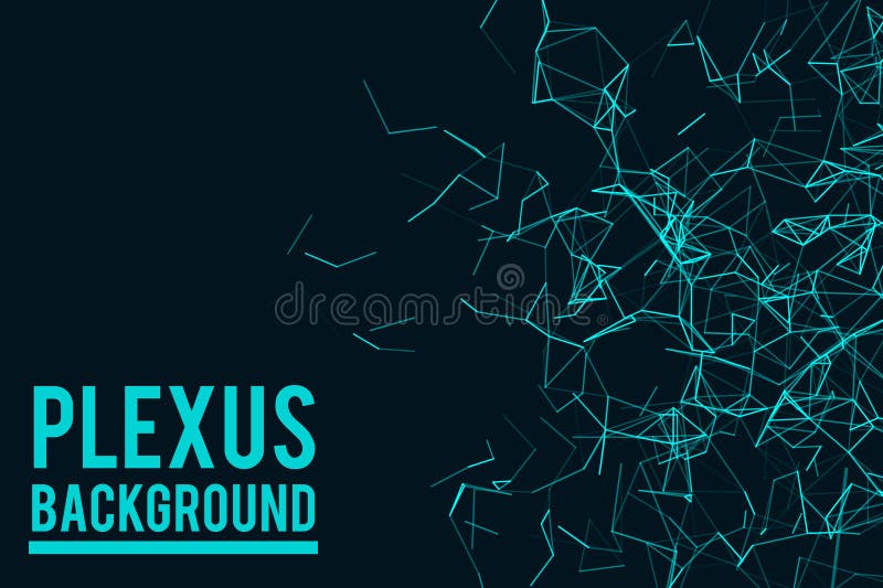 Digital plexus of glowing lines and dots. Futuristic digital background for Science and technology vector illustration