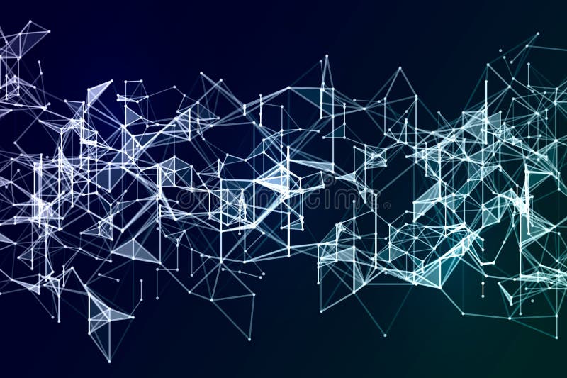 Digital plexus of glowing lines and dots. Futuristic digital background for Science and technology royalty free illustration