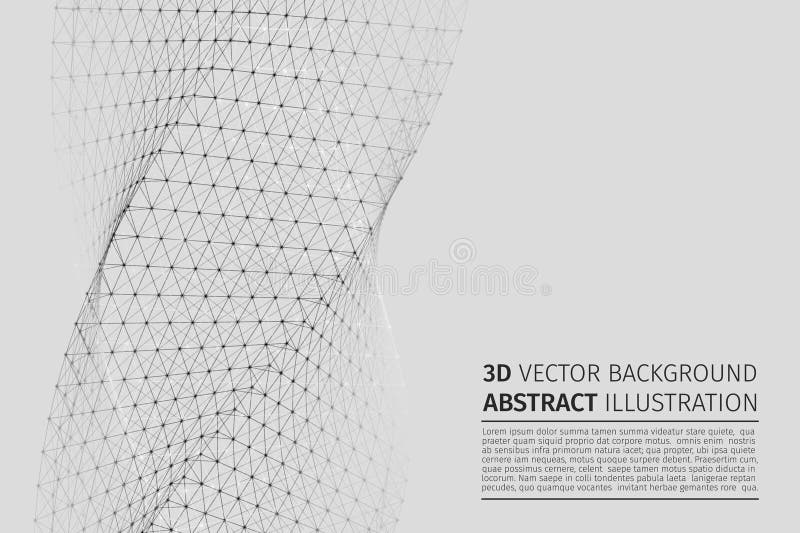 Digital plexus of glowing lines and dots. Futuristic digital background for Science and technology stock illustration