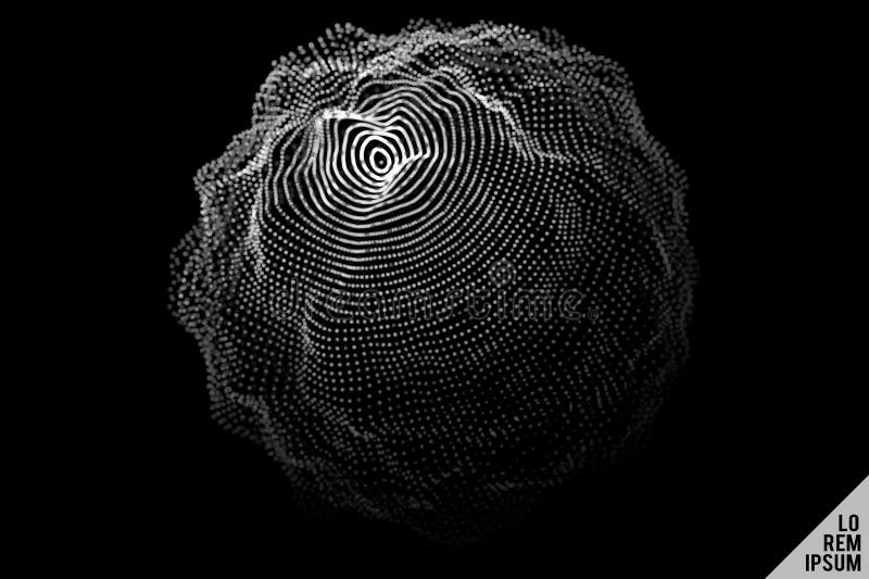 Digital plexus of glowing lines and dots. Futuristic digital background for Science and technology stock illustration