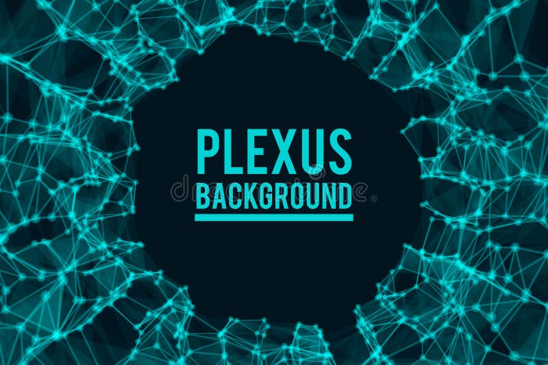 Digital plexus of glowing lines and dots. Futuristic digital background for Science and technology stock illustration