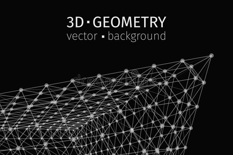 Digital plexus of glowing lines and dots. Futuristic digital background for Science and technology. Technology pyramid vector illustration