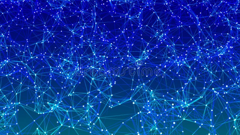 Digital plexus of glowing lines and dots. Network or connection. 3d rendering vector illustration