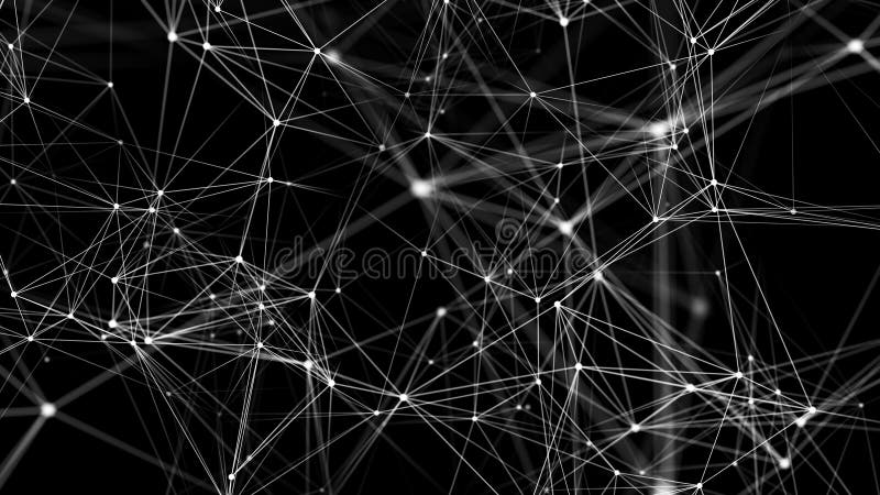 Digital plexus of glowing lines and dots. Network or connection. 3d rendering royalty free illustration