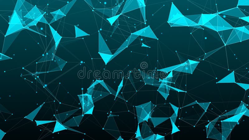 Digital plexus of glowing lines and dots. Network or connection. 3d rendering royalty free illustration