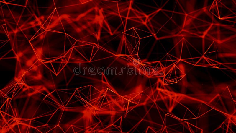 Digital plexus of glowing lines and dots. Network of shiny lines. Abstract background. 3D rendering stock illustration