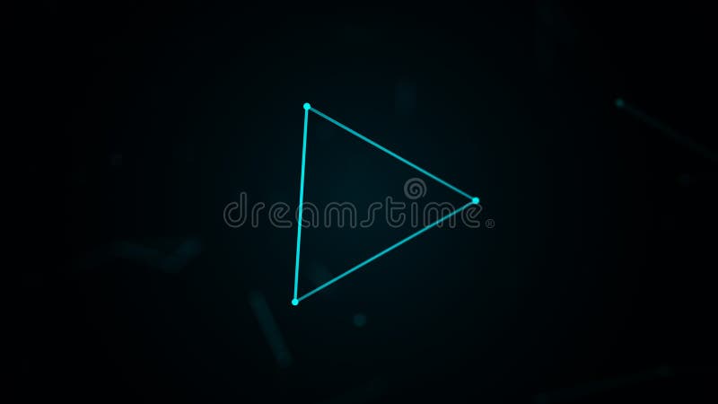 Digital plexus with triangle form of glowing lines and dots. Abstract futuristic background. 3D rendering royalty free illustration