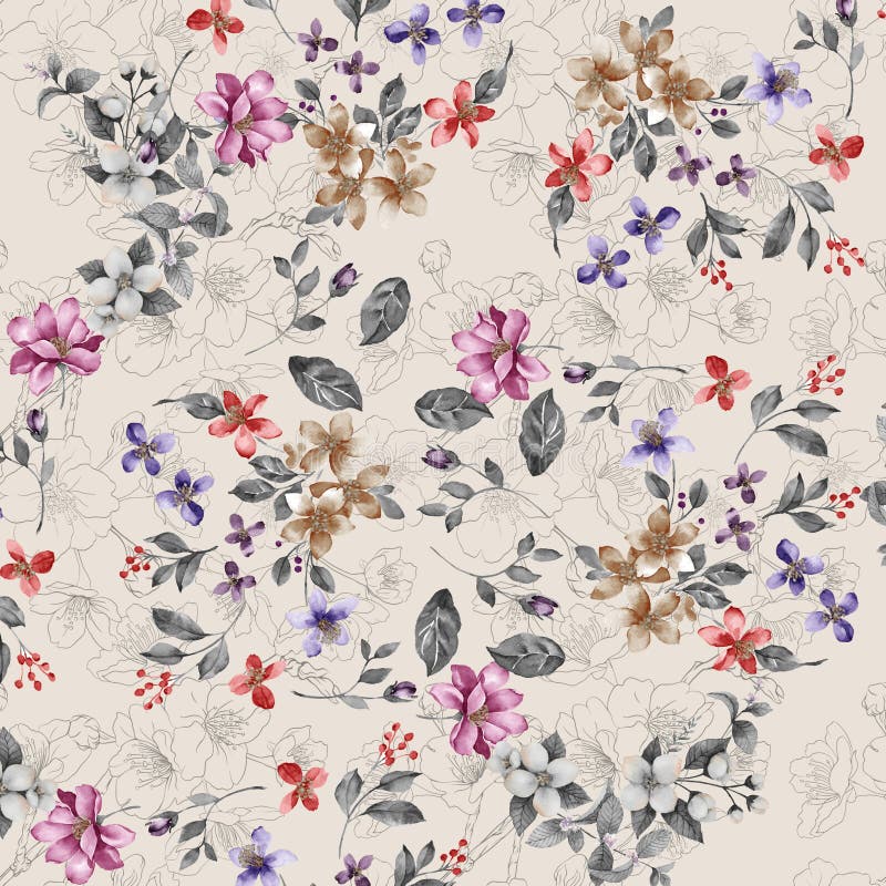 Digital print flower pattern design