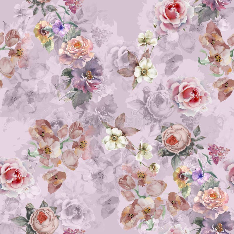 Digital print flower pattern design royalty free illustration