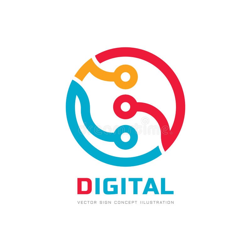 Digital processor CPU - vector logo template for corporate identity. Abstract computer chip sign. Network, internet technology. vector illustration