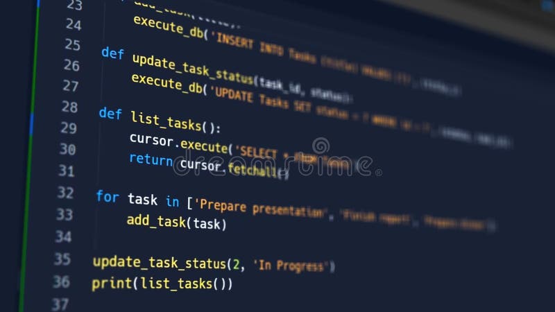 Digital Python code. Computer generated. Python computer video