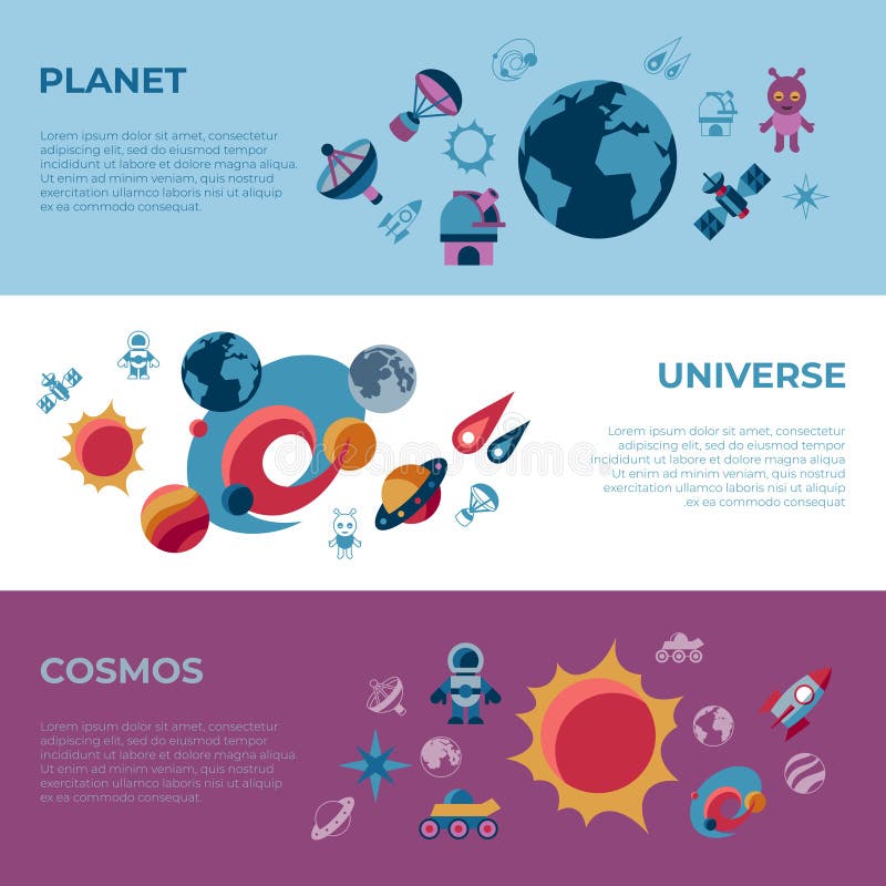 Digital-Raumgalaxie- und -universumikonen stock abbildung Digital-Raumgalaxie- und -universumikonen stock abbildung
