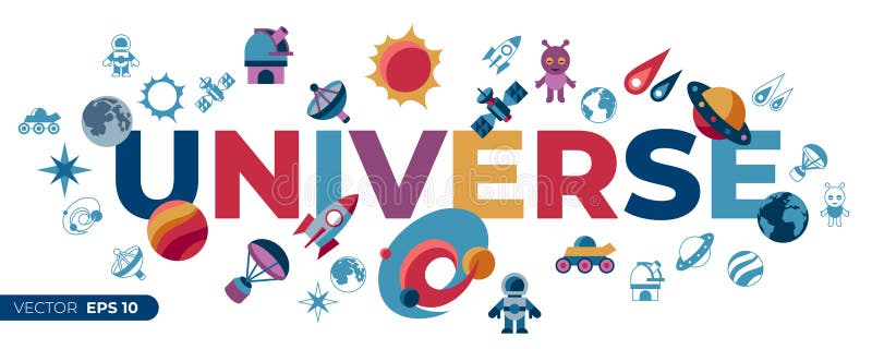 Digital-Raumgalaxie- und -universumikonen vektor abbildung Digital-Raumgalaxie- und -universumikonen vektor abbildung