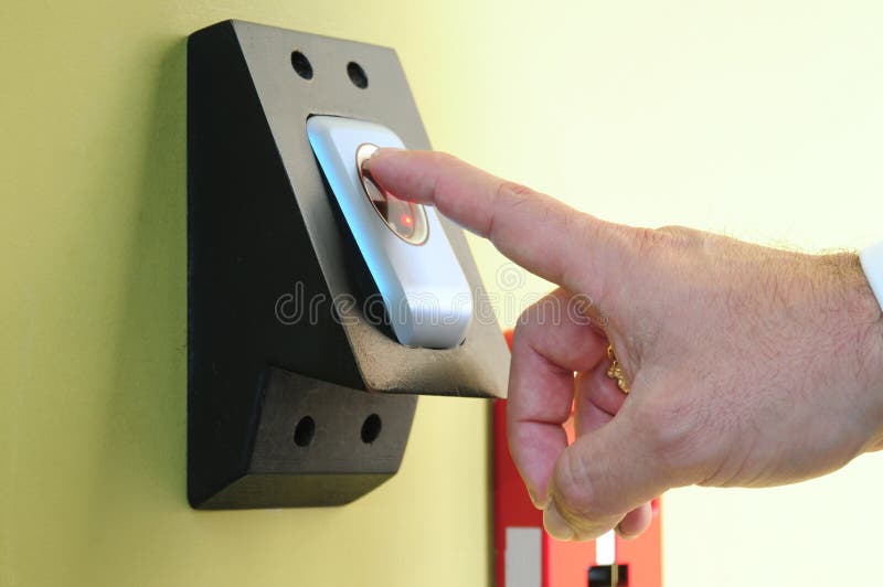 Finger on digital print reader. Tech fingerprint stock images, royalty-free photos and pictures