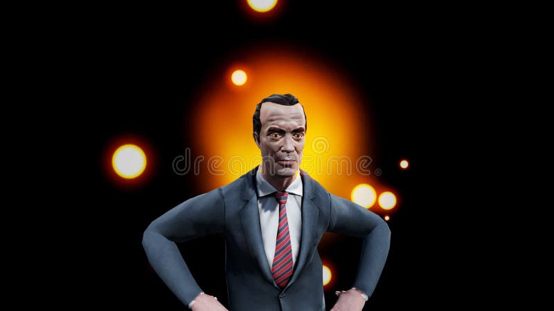 Digital Rendering Male Suit Motion Background stock illustration