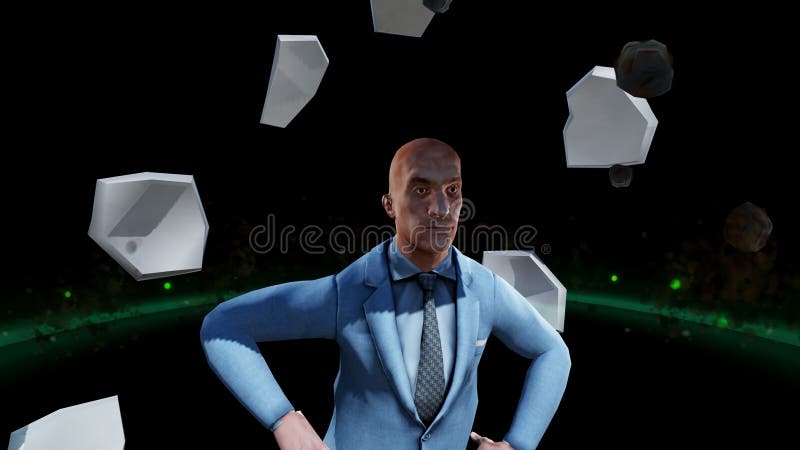 Digital Rendering Male Suit Motion Background stock illustration