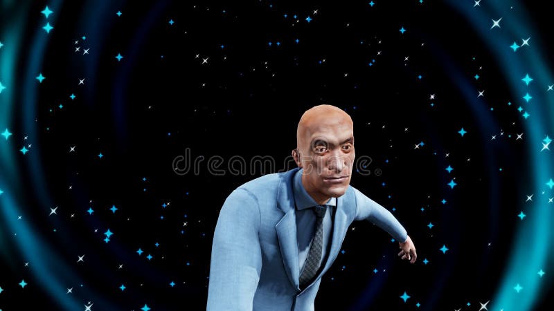 Digital Rendering Male Suit Motion Background stock illustration