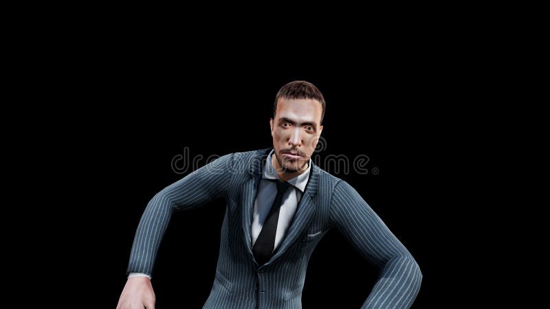 Digital Rendering Male Suit Motion Background vector illustration