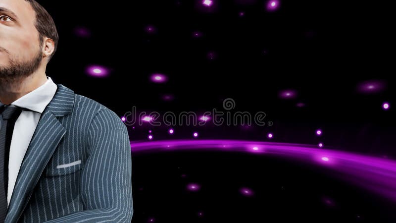 Digital Rendering Male Suit Motion Background royalty free illustration