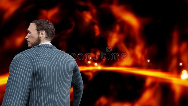 Digital Rendering Male Suit Motion Background vector illustration